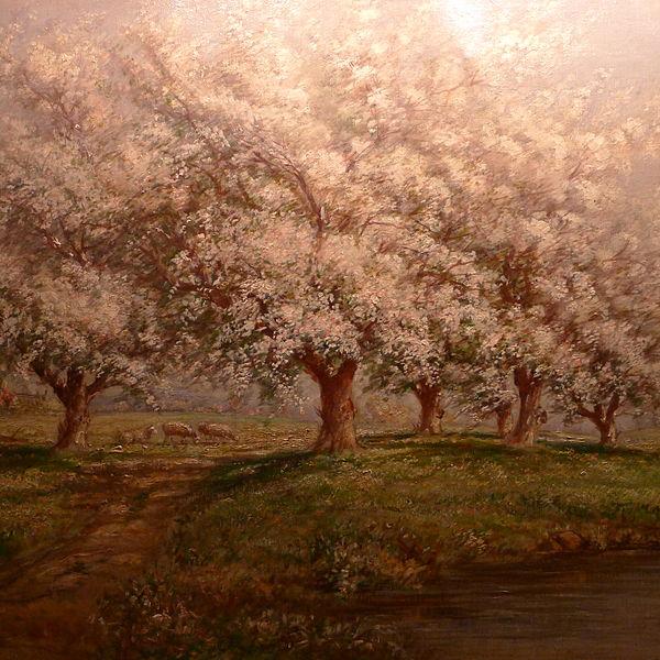 Verner Moore White Typical Verner Moore White oil painting on canvas of apple blossoms oil painting picture